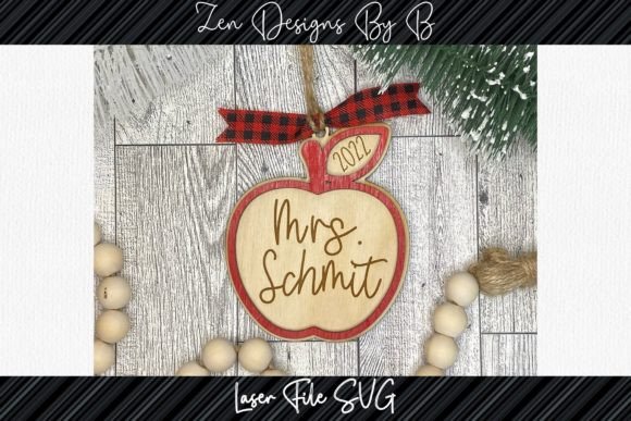 2022 Teacher Apple Ornament: SVG Graphics for Crafts