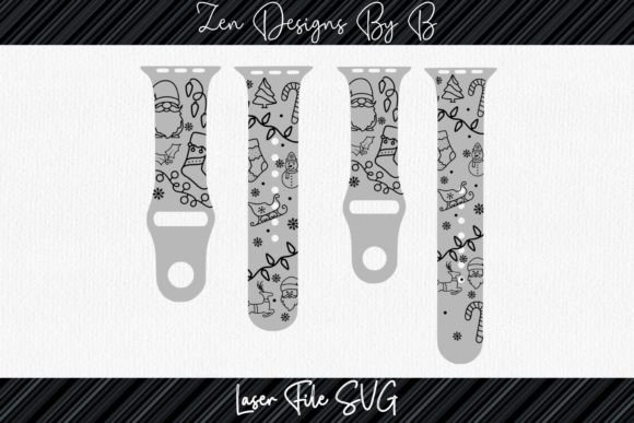 Christmas Doodles Watch Band SVG: Graphics for Crafts