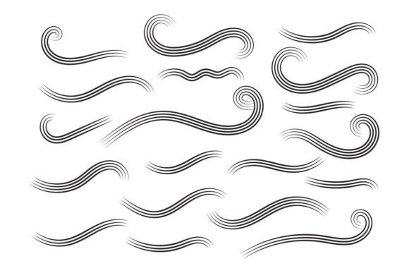 Curly Flourishes Graphics: Elegant Decorative Elements