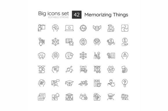 Memorizing Things Technique Linear Icons Graphics