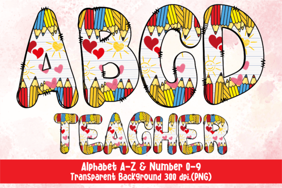 School Teacher Doodle Letters and Number Review