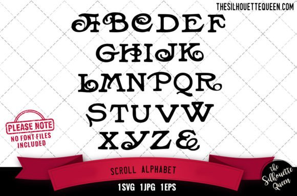 Scroll Alphabet Graphics for Crafts and Branding