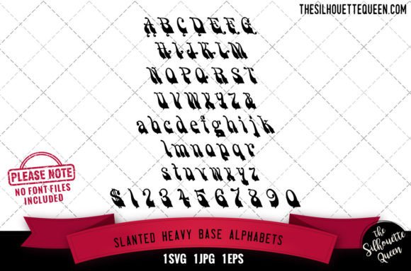 Slanted Heavy Base Alphabets for Crafts & Graphics