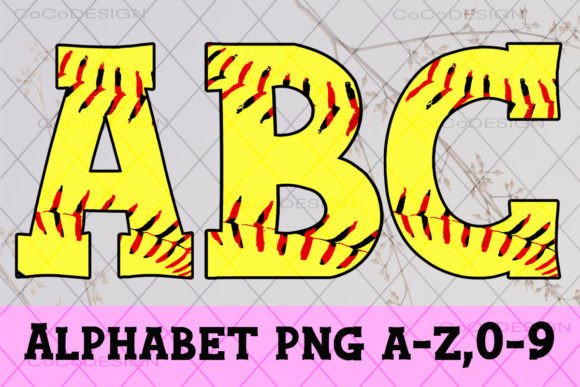 Softball Alphabet Font: Sports Graphics for Crafts