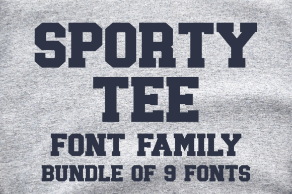 Sporty Tee Family: Bold Serif Fonts for Sports Branding